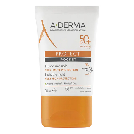 A-Derma Protect Fluide solaire visage invisible SPF50+, 30 ml