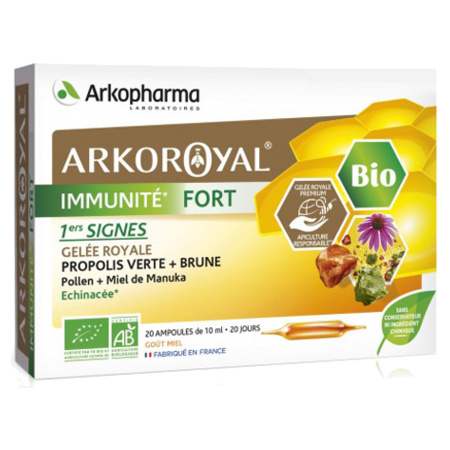 Arkopharma Arkoroyal Immunité Fort Bio, 20 Ampoules de 10 ml