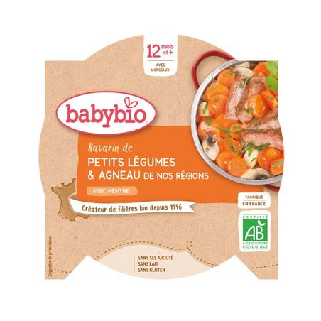 Babybio Légumes et Agneau 12mois Assiette, 230 g