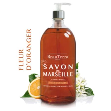 Beauterra Savon Liquide Fleur Oranger, 1 L