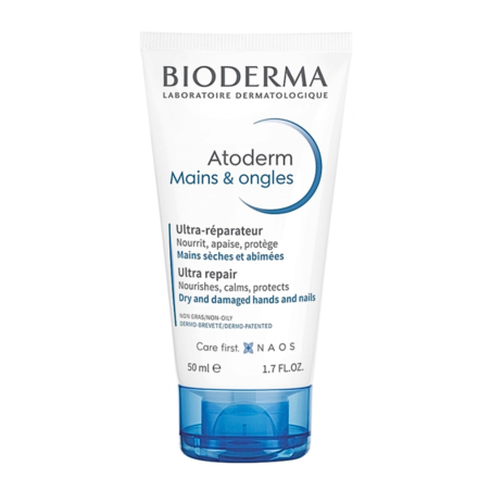 Bioderma Atoderm Crème Ultra-Réparateur Mains & Ongles, 50 ml