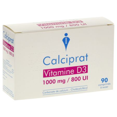 Calciprat vitamine d3 1000 mg/800 ui, 90 comprimés à sucer