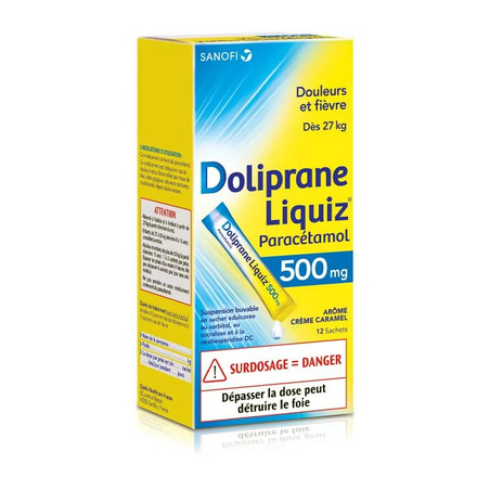 Doliprane Liquiz 500mg 12 sachets