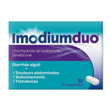 ImodiumDuo Diarrhée Aigüe, 12 comprimés