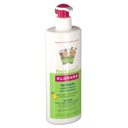 Klorane petit junior gel corps cheveux poire, 500 ml de savon liquide