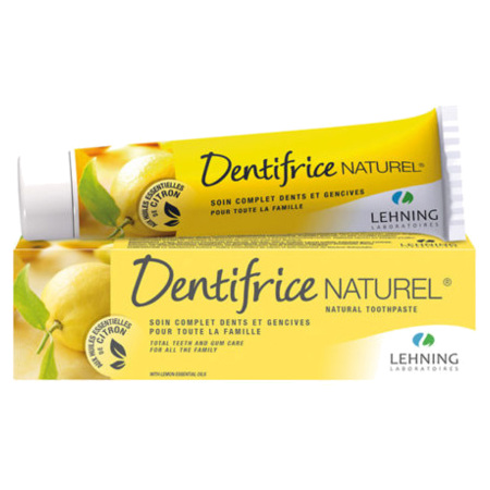 Lehning Dentifrice Naturel aux Huiles Essentielles de Citron, 80 g