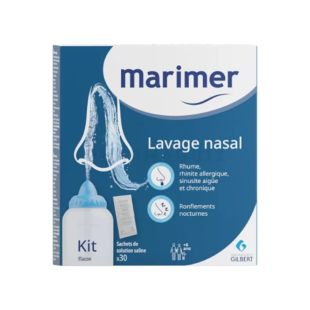 Marimer Kit pour Lavage Nasal + 30 Sachets de Solution Saline