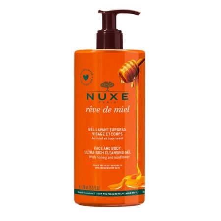 Nuxe Rêve de miel Gel lavant surgras visage et corps, 750ml