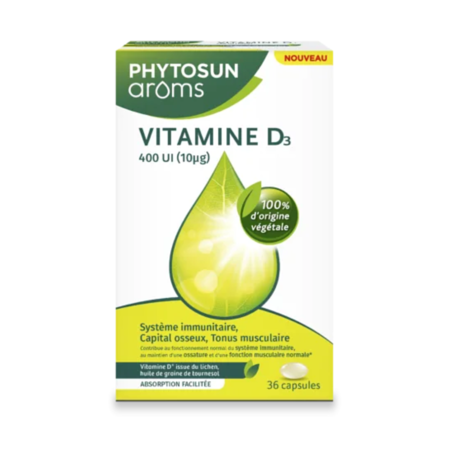 Phytosun Aroms Vitamine D3 400U, 36 capsules