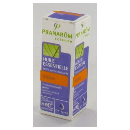 Pranarom hect vetiver racine, 5 ml d'huile essentielle