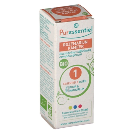 Puressentiel huile essent romarin cam bio, 10 ml d'huile essentielle