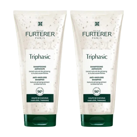 Réné Furterer Triphasic Shampooing Anti-chute aux Huiles Essentielles, Lot de 2 x 200 ml