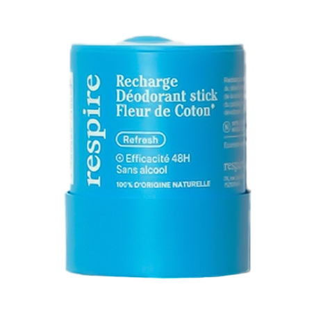 Respire Déodorant Stick Fleur de Coton Recharge, 50 g