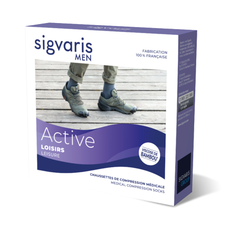 SIGVARIS HOMME CLASSE 2 ACTIVE LOISIRS  CHAUSSETTES MN ANTHRACITE