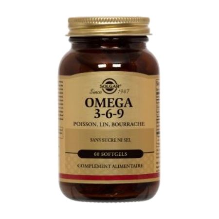 Solgar omega 3 6 9 poisson lin bourrache, 60 capsules