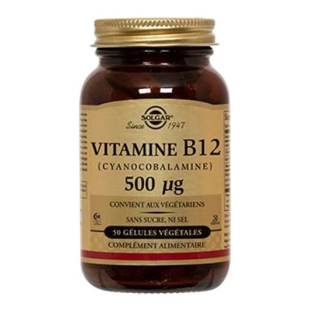 Solgar vitamine B12 500 mcg, 50 gélules