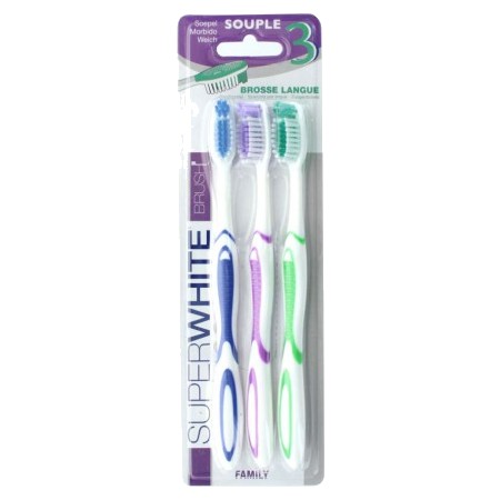 Superwhite family brosse dents souple x3