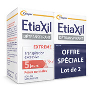 ETIAXIL - Déodorant Détranspirant - Traitement Transpiration Excessive - Aisselles - EXTREME - Peaux Normales - 15 ml Lot de 2