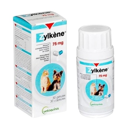 Vetoquinol Zylkene 75mg Chien et chat moins de 10kg, 30 gélules