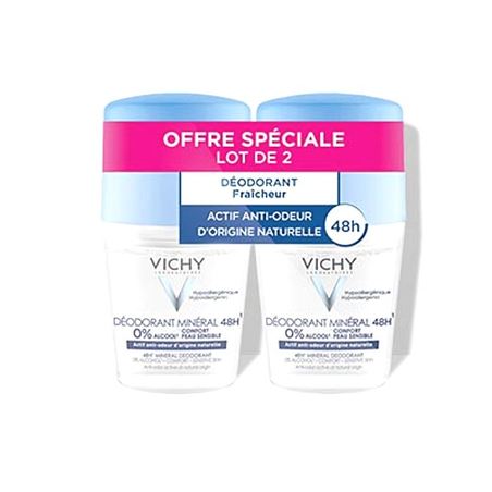 Vichy Déodorant Optimal 48H Roll-on, Lot de 2