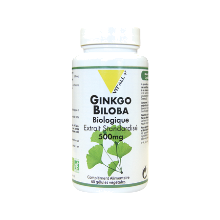 Vit'all+ Ginkgo Biloba Bio 500mg Extrait Standardise, 60 gélules