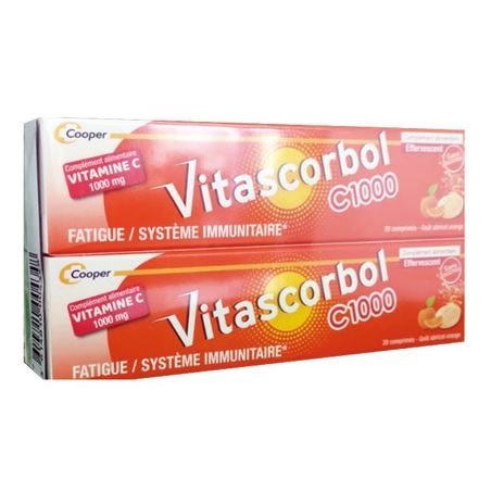Vitascorbol C1000 20 comprimés, Lot de 2
