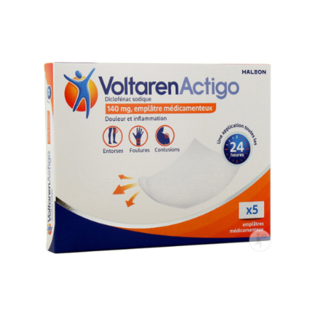 VoltarenActigo 140 mg emplâtre médicamenteux, 5 pièces